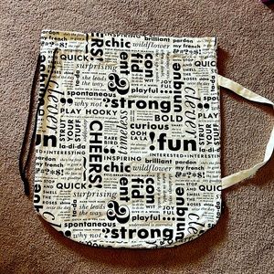 EUC Kate Spade What Do You Say canvas laundry bag.